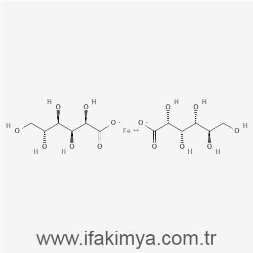 Demir glukonat tozu – açık sarı renkte ince granül demir bileşiği