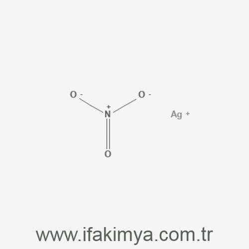 Gümüş nitrat (AgNO₃) beyaz kristal formda yüksek saflıkta kimyasal madde.