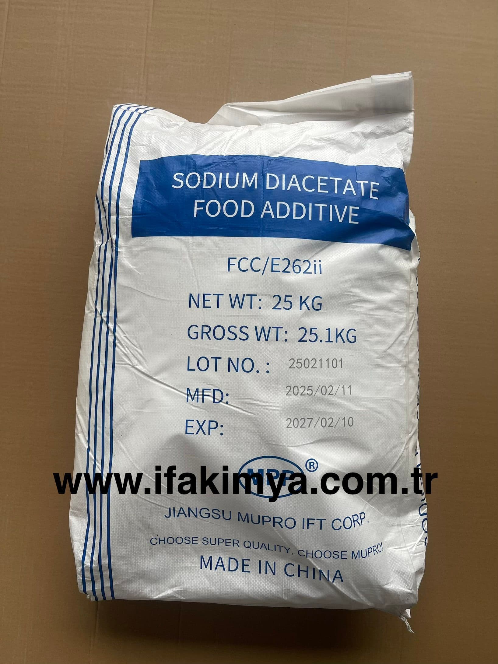 Beyaz kristal formda sodyum diasetat kimyasal hammaddesi